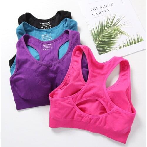 Women Sports Bra Top Push Up Fitness Wrapped Chest Underwear Sport Tops For Women Breathable Running Vest Gym Wear Shockproof