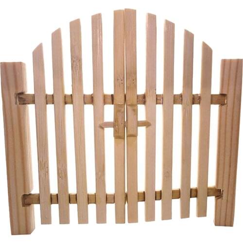 1:6 1:12 Dollhouse Fairy Garden Gate Unpainted Door Miniature Garden Fence Wooden Crafts DIY Supplies