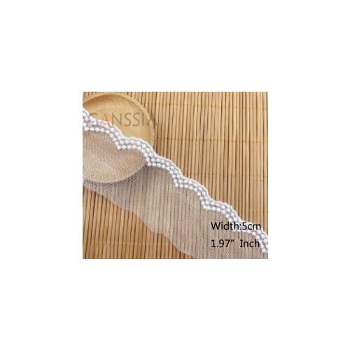 1YARD Width:5cm Flower Fabric Lace Trim Ivory White for Embroidery and Skirt Intimate Accessories(SS-2259)