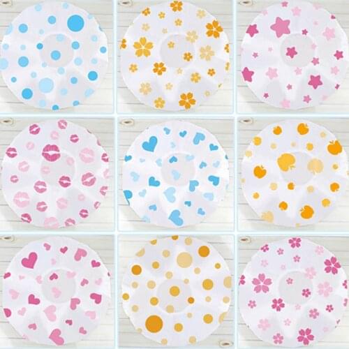 10Pcs Bathing Hat Shower Cap Elastic Bathroom Accessories Resuable Bath Random Colors Hair Cap Waterproof