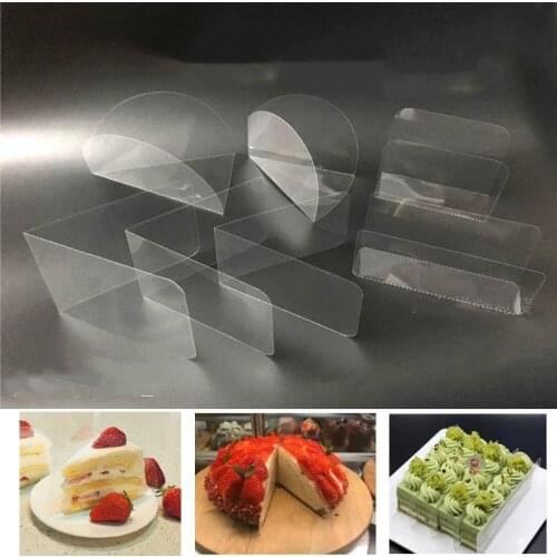 100pcs Transparent Mousse Cake Dessert Surrounding Hard Bounded Edge Wrap Tape Baking Cake Collar Roll DIY Kitchen Accessories