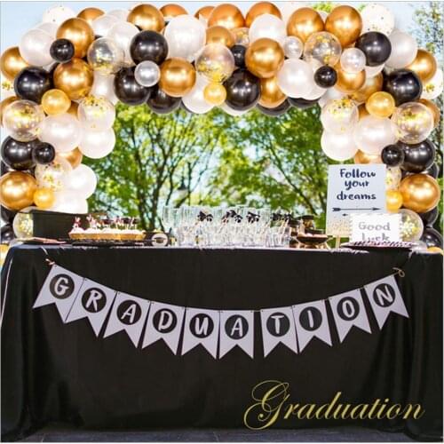 120pcs Balloon Garland Arch Kit Gold Black White Glitter Latex Air Balloons Pump Pack Baby Shower Birthday Wedding Party Decor