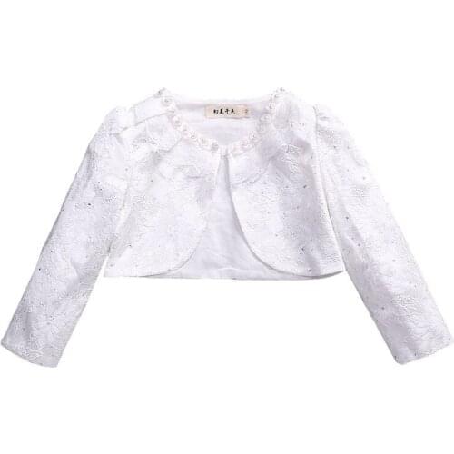 2021 Girls Cardigans Sweater Princess Kids White Winter Girl Coat Long-sleeve 1-12 Years Old Outcoat Shawl Clothing OKC195113