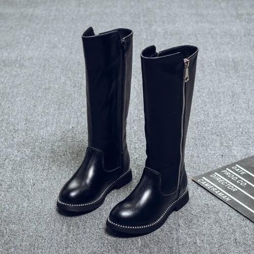 2020 winter girls genuine leather high boots children snow boots