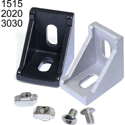 30 50pcs 1515 2020 3030 Series Corner Angle L Brackets Connector Fasten connector for 15S 20S 30S Aluminum Extrusion Profile