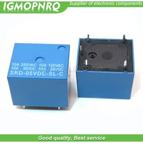 5pcs/lot 5V DC Relay SRD-5VDC-SL-C DIP PCB Type New Original Free Shipping