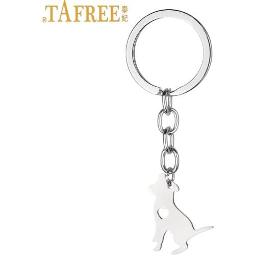 TAFREE Beagle pendant keychain stainless steel Little Podengo Portugueso Pequeno Medio dog animal key chain ring jewelry SKU22