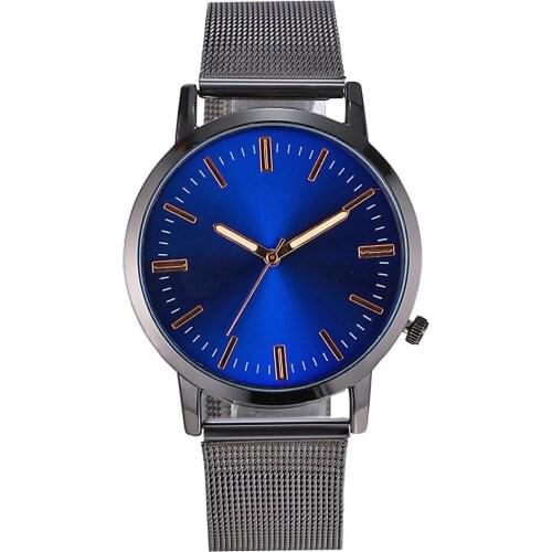 Fashion Watch Men Simple Scale Dial Featured Quartz Wristwatches Men' s Black Mesh Belt Strap Casual Clock Erkek Kol Saati 533