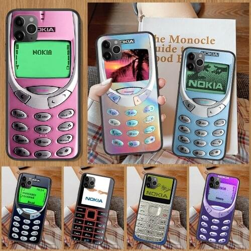 Nokia Retro Old Brand Phone Case For iphone 5 5S SE 2 6 6S 7 8 11 12 Mini Plus X XS XR Pro Max black tpu bumper 3D cell cover
