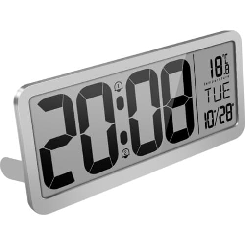 Adjustable Volume Battery Powered Digital Wall Clock With 2 Alarm Settings Large LCD Screen Display Clock #9