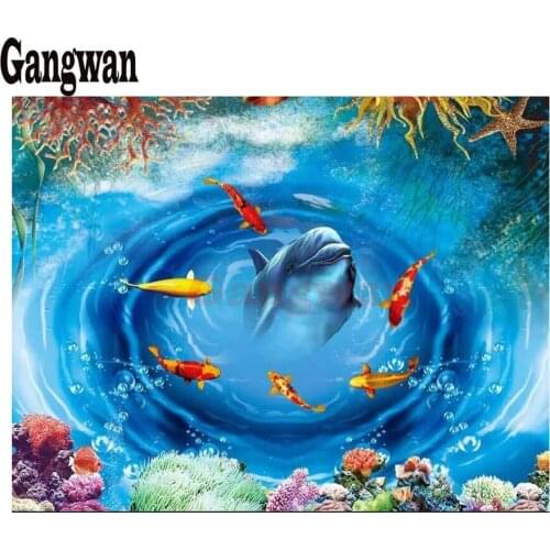 Dolphin, fish New arrival Diamond Embroidery DIY Diamond Painting cross stitch Mosaic Diamond Modern animals pattern home Decor