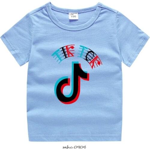 Tik Tok Childrens Short-sleeved T-shirt Cartoon Tik Tok Print Baby Boy Girl Kids Summer Top Clothes Casual T-shirt Top Boy