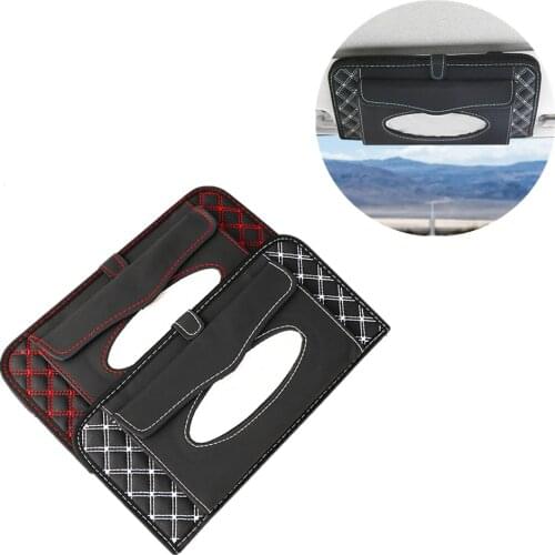 Multifunction 2 in 1 Car Sun Visor Tissue Box CD Organizer Bag Auto Storage Paper Napkin Holder Truck Dvd Disk Card Case Bag