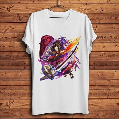 Shaman king Kyoyama Anna Yoh Asakura AMIDAMARU funny anime t shirt homme white casual tshirt men unisex manga streetwear tee