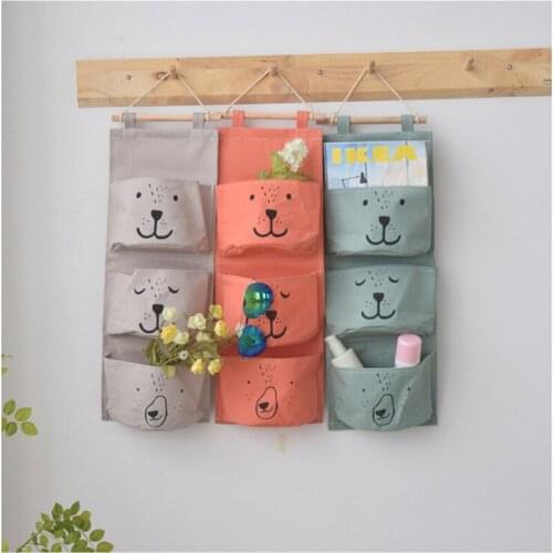 Hot Sale Wall Hanging Storage Bags Linen Closet Children Room Organizer Pouch For Toys Books Cosmetic Sundries Organizer