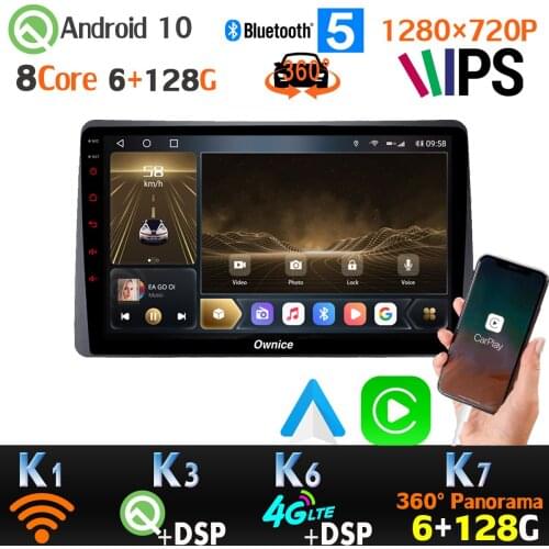 6+128G 1280*720P Android 10.0 For Renault Duster Arkana 2018-2020 GPS Radio Head Unit auto CarPlay 360 4*AHD Camera 4G LTE WiFi