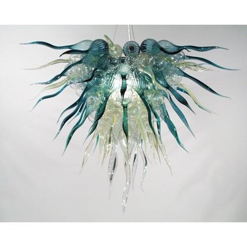 LR284-European Foyer Art Decoration Led Light Hand Blown Murano Glass Modern Chandelier Crystals