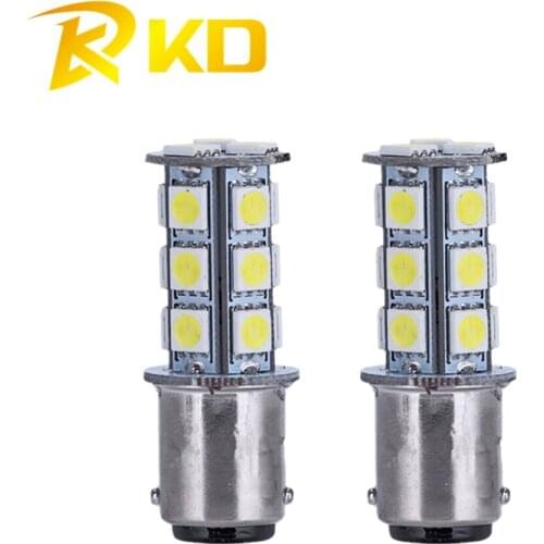 KD 100PCS Turn Signal Light 1156 BA15S 1157 BAY15D Car LED 5050 18SMD Brake Reverse Light White 12V