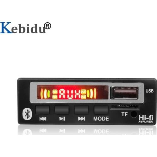 KEBIDU Bluetooth 5.0 MP3 WMA WAV Decoder Board 5V 12V Wireless Audio Module Color Screen USB TF FM Radio For Car accessories