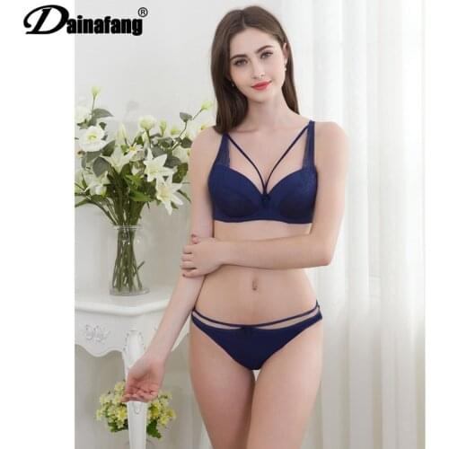 DaiNaFang New Sexy Lady Lace Push Bra Sets Hollow Hongs Female Underwear Skirt French Romantic Close BCDE Cup Lingerie Panties