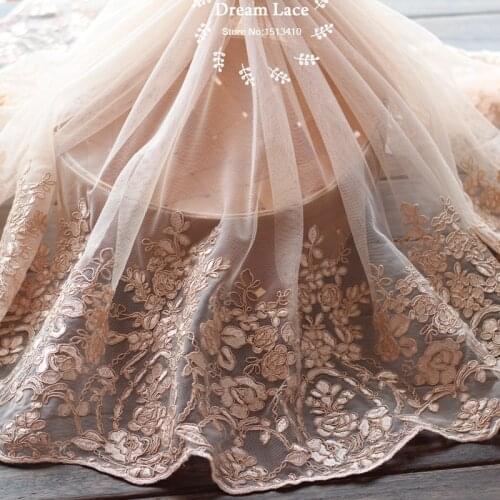 Wide Alencon Lace Trim Fabulous Embroidered Retro Lace Bridal Lace Costume Curtain Tablecloth Supplies 17.7Inches Wide 2 Yard