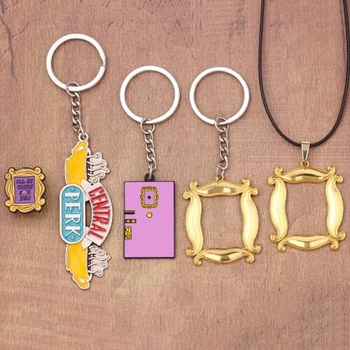 Metal Tv-Series Friends Keychain Central-Perk-Coffee-Time Pendant Key Chain Car Keyring Christmas Gifts For Friends Keys Holder