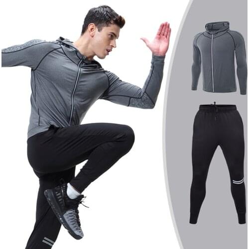Mens Sportswear 2pieces tracksuits Running Clothes Fitness Suit Active Suit Tracksuits Mans Sports Costumes Exercise Sets Mens