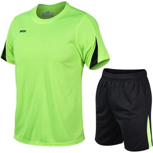 Mens Sets Fast Drying Elastic Short Sleeve Short Tshirt Pants Cotton Fitness Summer Sports Suit Male Sportswear Tracksuit Suit