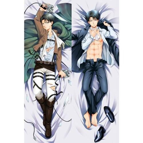 New Japanese Cool Anime BL Attack On Titan Levi Rivaille Throw Otaku Dakimakura Gift Bedding Hugging Body Pillow Case 150x50 CM
