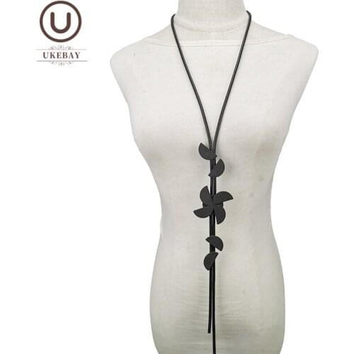 UKEBAY New Long Statement Necklaces For Women Sweater Chain Rubber Pendant Necklaces Gothic Jewelry Handmade Jewelry Accessories