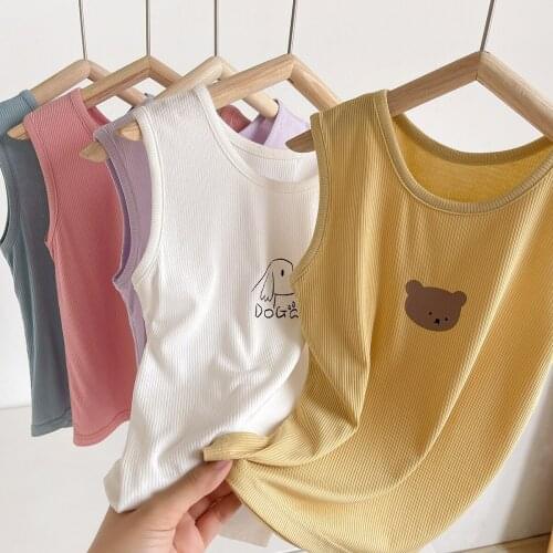 Boys And Girls Sleeveless Top 3-8T Camisole Thin Soft Comfortable Tank Childrens Ice Silk Cool Vest Summer Baby Shirt