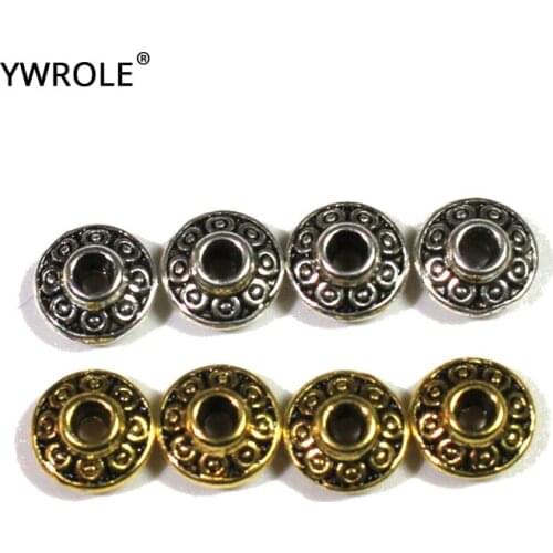 Wholesale 20/50 PCS 6 mm Alloys Top Quality UFO Carving Spacers Beads Vintage Plated DIY Bracelet Necklace For Jewelry Making