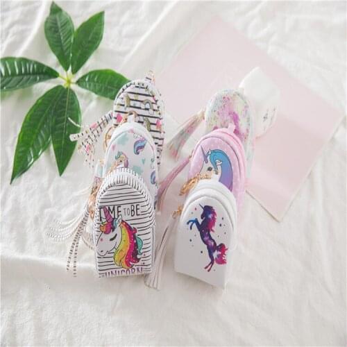 Portable Lovely Unicorn Women Man Canvas Coin Purse Zip Wallet Small Mini Bag Case Pouch Holder Retro Money Bags Gift