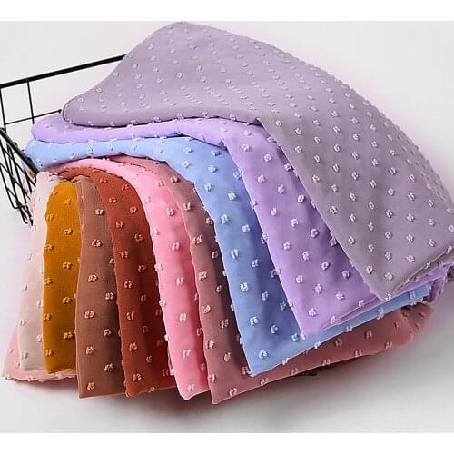 Luxuey Pom Pom Bubble Chiffon Hijab Scarf Women Long Shawl Wrap Muslim Headband Maxi Islamic Sjaal 180*70cm