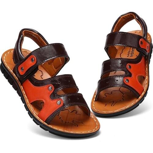 2017 Summer Child Casual Shoes Male Female Soft Leather Sandals Baby Toe Cap Covering Boys PU Leather Sandals Kids Sneakers