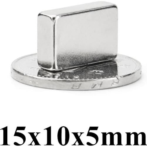 100pcs F15x10x5mm Super Powerful Strong Rare Earth Block NdFeB Magnet Neodymium N35 Magnets F15*10*5mm Free Shipping