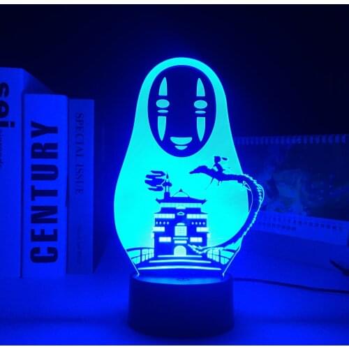 Anime Spirited Away LED Light for Bedroom Decoration Night Light Child Birthday Gift Room Desk Acrylic 3D Lamp Dropshipping