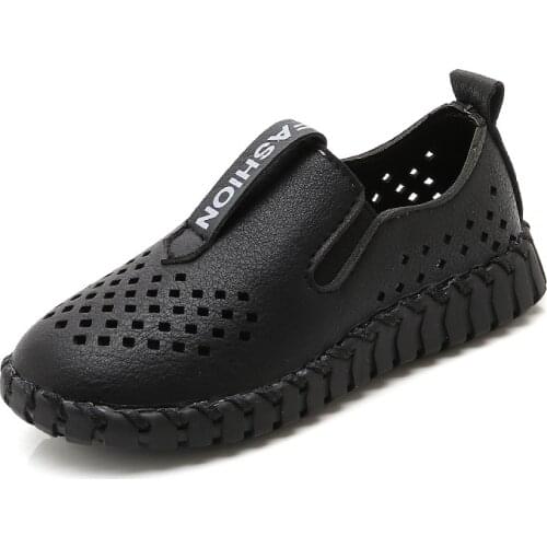 Boys Peas Shoes Soft Bottom Childrens Leather Shoes Leisure Shoes Performance Breathable casual flats all-match fashion