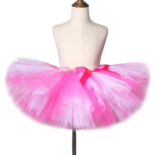 Hot Pink White Tutu Skirt for Girls Kids Birthday Costumes Princess Baby Girl Fluffy Tutus Children Tulle Skirts Ball Gown 0-14Y