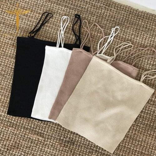 Square Collar Sleeveless Camisole Womens Clothing Double Spaghetti Strap Slim Bottom Tank Camis Femme Casual Knitwear Crop Tops