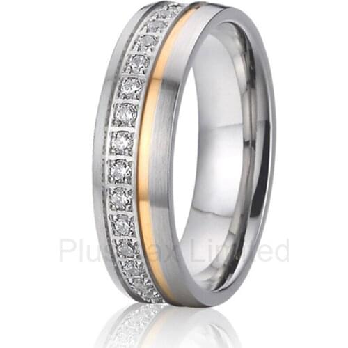 Free Global delivery titanium rings cz cubic zirconia wedding band jewelry for women