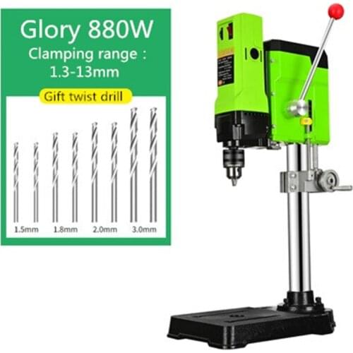 220V 880W Bench Drill Stand Mini Electric Bench Drilling Machine Drill Chuck 1.5-13mm Wood Metal Electric Tools