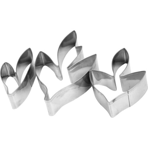 3Pcs Cake Mold Peony Flower Leaves Cake Cutter Mold Stainless Steel Cookie Cutter Set Kitchen Bakeware Cake Tools-ABUX