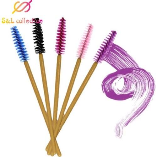 50Pcs Makeup brushes Disposable Crystal Eyebrow brush Diamond Handle Mascara Wand Applicator Eye Lashes Eyelash Extension Tool