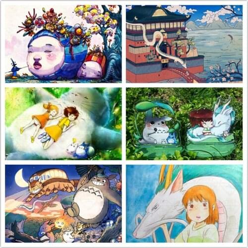 5d Diy Diamond Painting My Neighbor Totoro Spirited Away Cartoon Anime Cross Stitch Kit Complete Diamond Mosaic Hayao Miyazaki