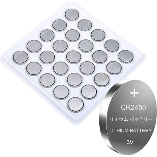 25pcs CR2450 BR2450 Button Batteries KCR2450 5029LC LM2450 Cell Coin Lithium Battery 3V CR 2450 For Watch Electronic Toy Remote