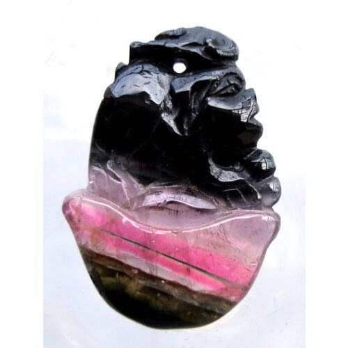 Free Shipping Natural Tourmaline Carved Luck Pig Pendants Women Jewelry Accessories Weddings Parties Gift