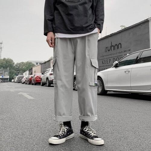 New Mens Pants Harajuku Fashion Korean Streetwear Jogger Pants Men Casual Men Clothing Elastic Waist Cargo Pants Men Trousers