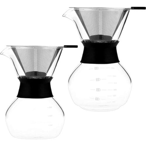 Household Pour Over Coffee Maker Glass Heat-resistant Coffee Brewing Tool