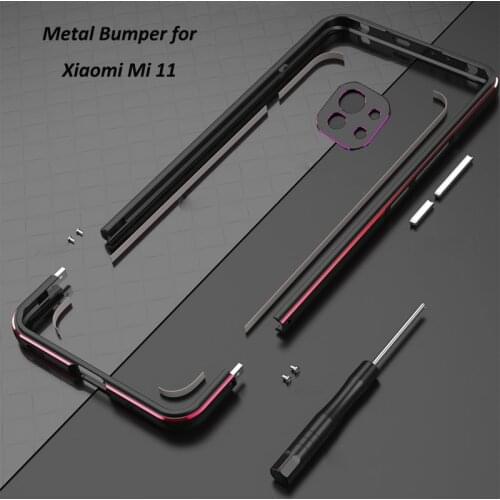 Bumper Case For Xiaomi Mi 11 Luxury Aluminum Metal Phone Frame for Xiaomi 11 Metal Camera Lens Protector